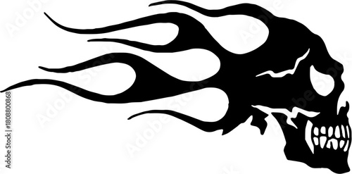 Skull illustration design of a tribal tattoo