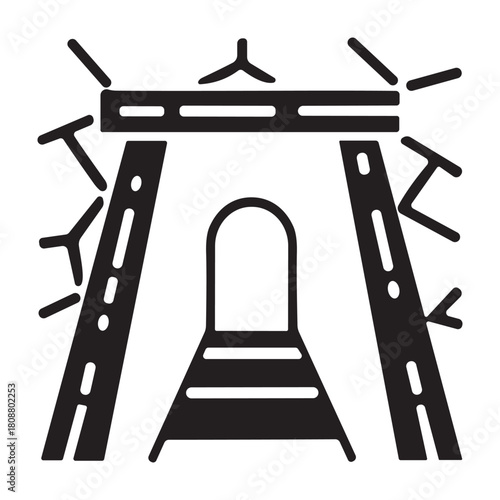 Mine Entrance icon or logo isolated sign symbol vector illustration - high quality black style vector icons