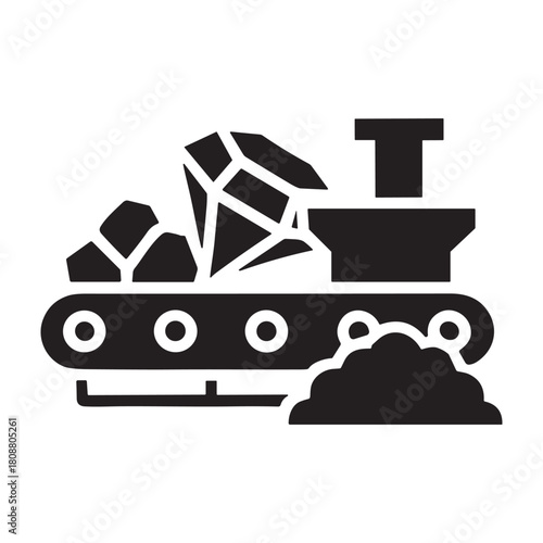 Ore Processing Plant icon or logo isolated sign symbol vector illustration - high quality black style vector icons