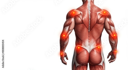 x-default Human Body Muscle Anatomy with Pain Points