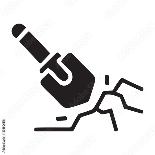 Shoveling Ore icon or logo isolated sign symbol vector illustration - high quality black style vector icons