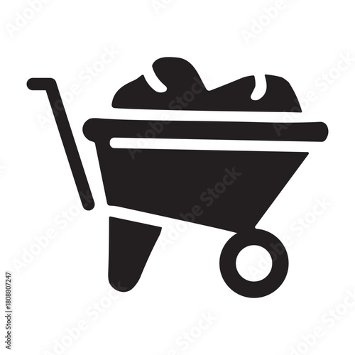 Wheelbarrow icon or logo isolated sign symbol vector illustration - high quality black style vector icons