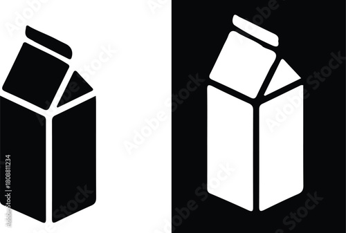 two milk packet icon set vector design