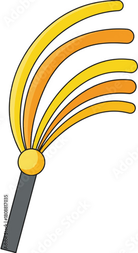 Colorful paragliding canopy with lines ready for flight in the sky.