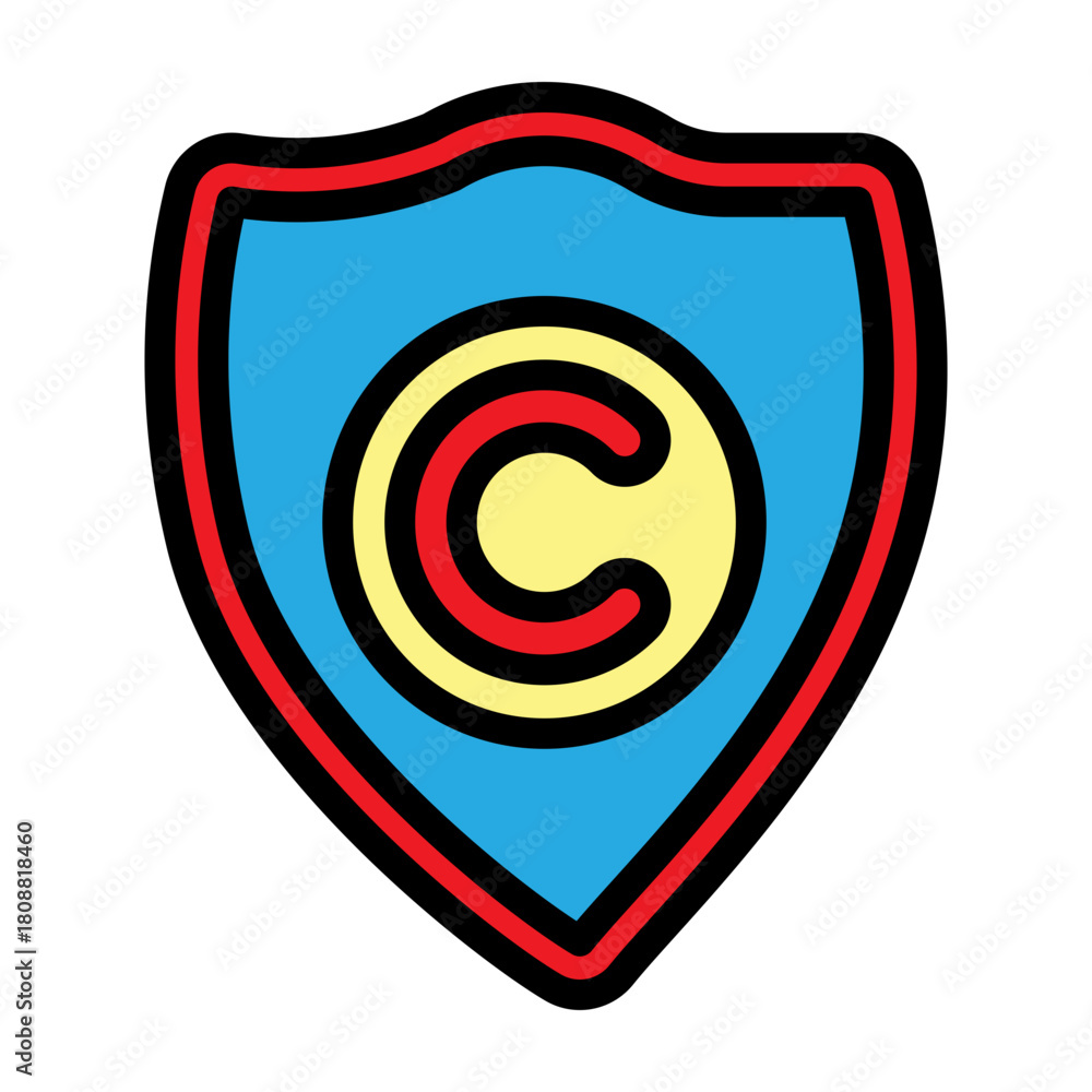 Obraz premium Copyright Shield Vector Filled Icon Design