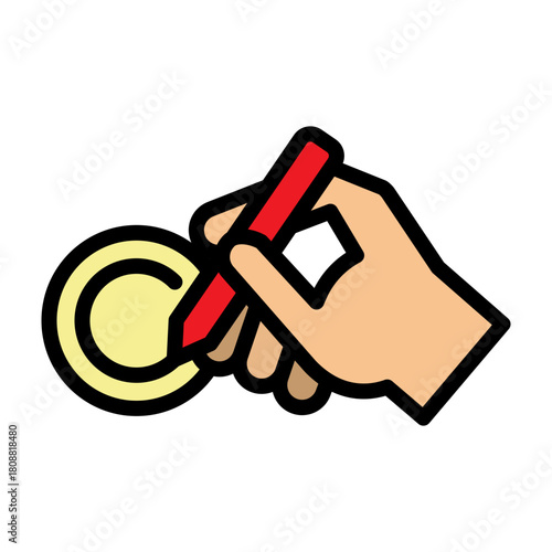 Author Ownership Vector Filled Icon Design