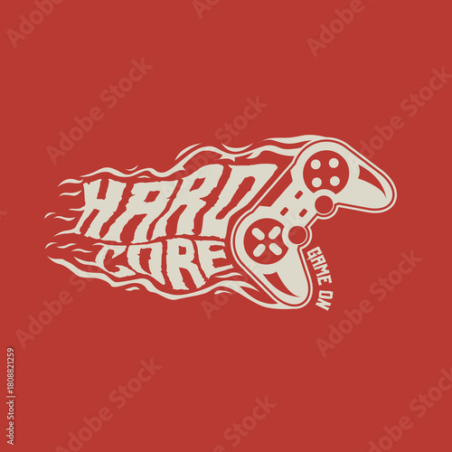 Hard Core Game on console vintage vector boys graphic design.eps