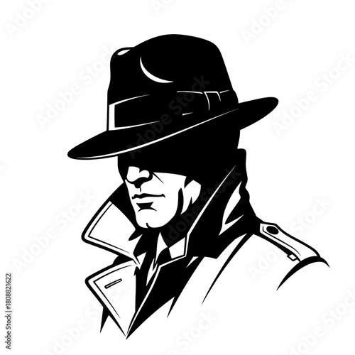 Mysterious man in a fedora, classic detective style, looking sharp.