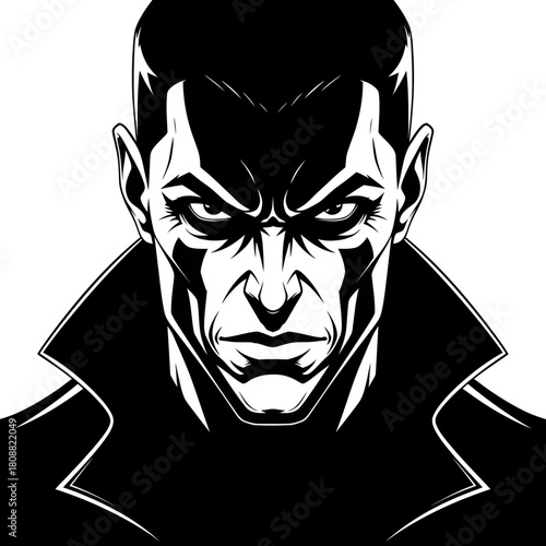 Intense Man With Sharp Features And Dark Aura.