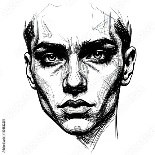 Intense Gaze - A Striking Portrait of Determination and Focus.