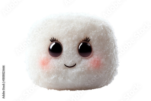Comical Mochi Character Drawing isolated on transparent background