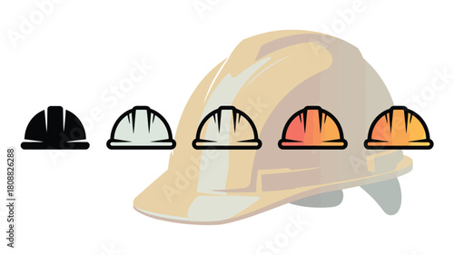 Hard hats represent different levels of safety and job roles in construction.