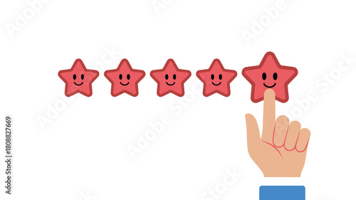 Customer gives a perfect five-star rating with a smiling star.