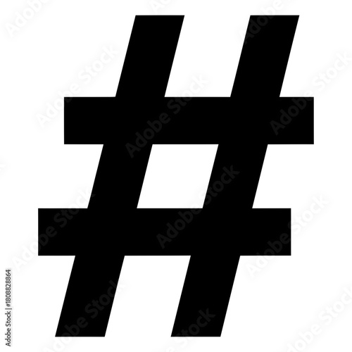 Hashtag symbol, a universally recognized symbol used for tagging content on social media platforms and online discussions, representing categorization and organization
