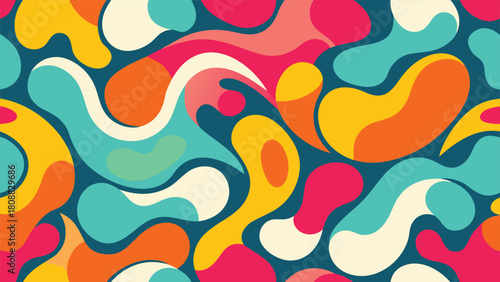 Colorful abstract background featuring various shapes and lines in vibrant hues..eps