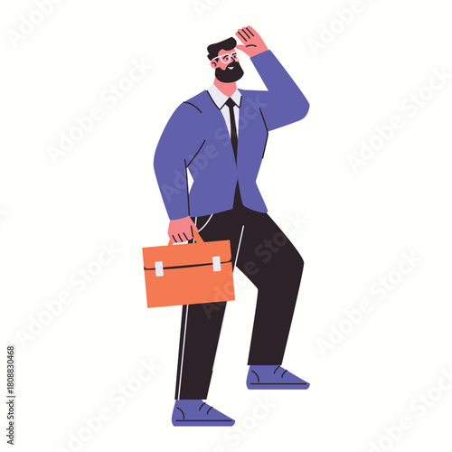 Illustration of an Business man with briefcase