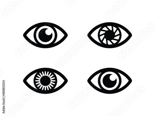 Four distinct eye icons representing vision and perception concepts.