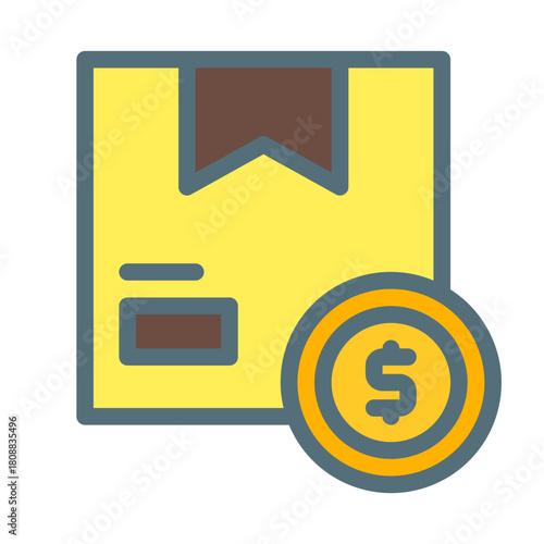product cost, This is a vector single icon with a filled outline style. Suitable for any purpose, such as website design, mobile app design, logo design, pattern design, etc.	
