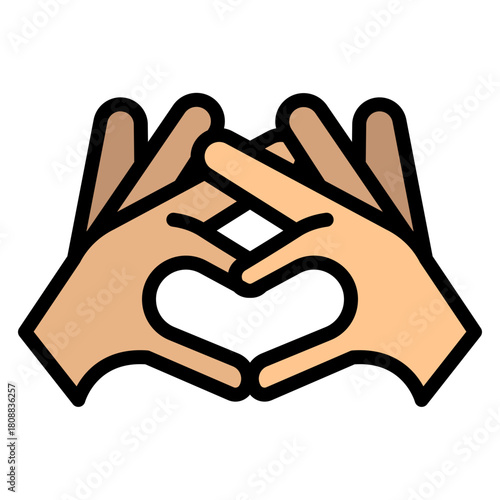 HeartHands Vector Filled Icon Design