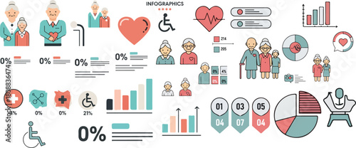 Custom ArElder Care Infographic Element Pack Illustration