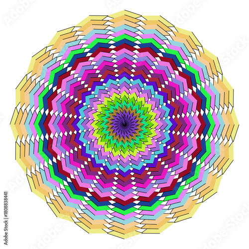 Smoke colorful mandala pattern isolated on, a vibrant kaleidoscope