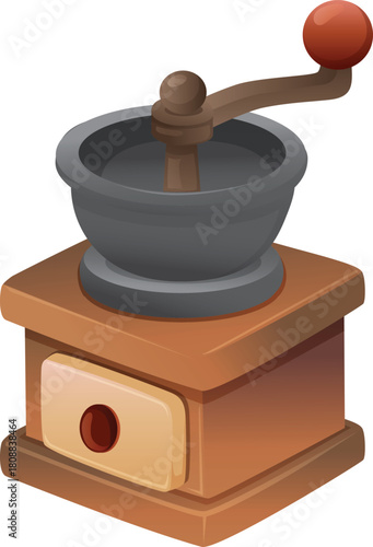 antique cofffee grinder object realistic style