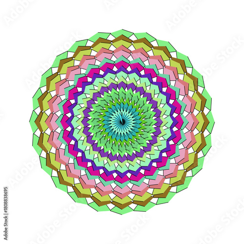 Tableau sur toile Smoke colorful mandala pattern isolated on is a digital design
