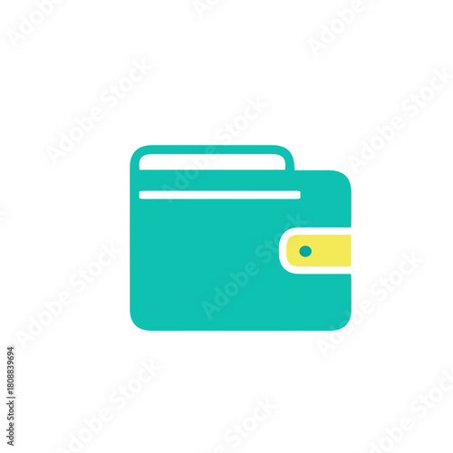 Wallet Icon in Teal and Yellow