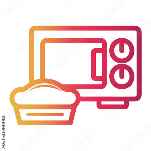 oven Line Gradient Icon