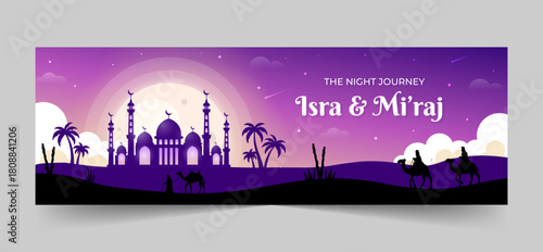 Twitch banner template for Isra wal miraj prophet muhammad celebration