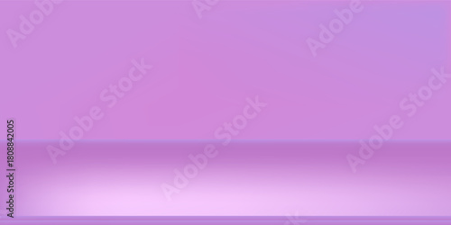 Pink soft studio room. Limbo light background. Abstract 3d violet backdrop for product presentation.