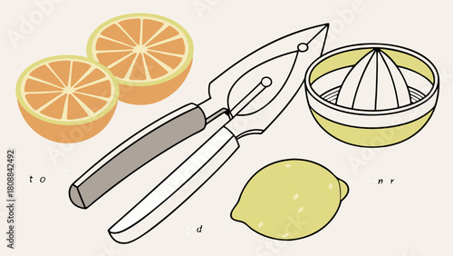 Fresh Oranges Lemons and Manual Juicing Tools for Healthy Homemade Beverages