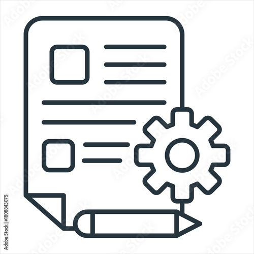 Specifications Outline Icon Vector Illustration