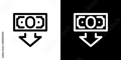 お金の受け取り・下降のアイコン