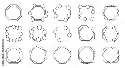 Geometric icons diverse abstract polygonal vector arranged as graphics on white background a versatile design collection for branding logos typography