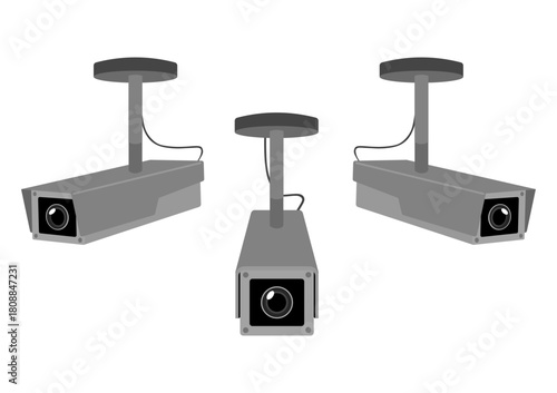 監視する複数の防犯カメラ