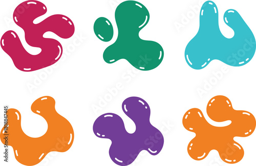 Vibrant, colorful abstract fluid shapes for eye-catching designs and groovy backgrounds