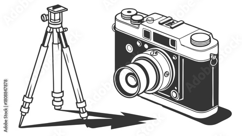 Professional Photography Camera and Tripod Equipment for Creative Content Creation, Studio Filming, and Digital Media Production