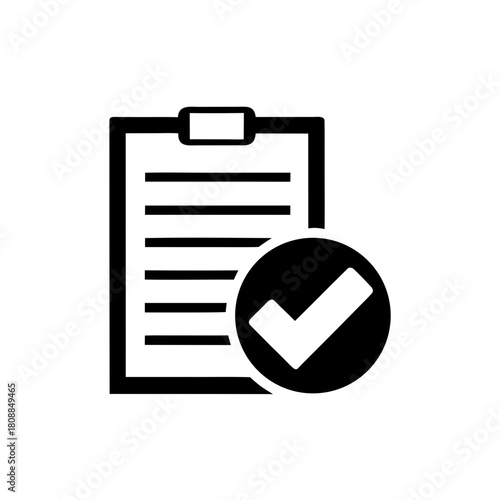 Clipboard with checkmark icon complete task on transparent background silhouette