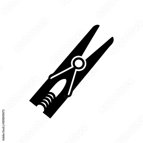 Illustration of a simple clothespin on transparent background silhouette