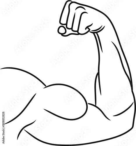 line art illustration of muscle hand 