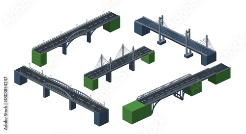 Isometric bridge collection with various designs and structures