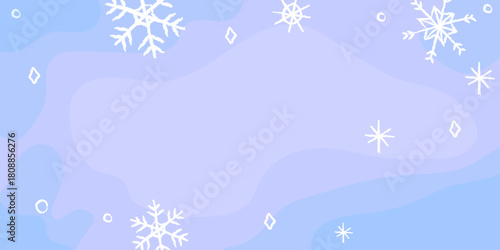 Winter background with snowflakes and a soft blue gradient for festive themes and designs