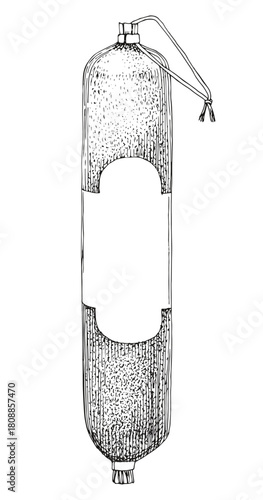Salami sausage hand drawn vector