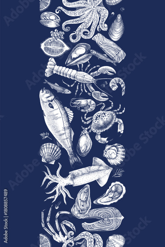 Seafood banner for your designs