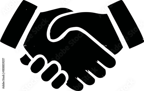 black and white handshaking illustration