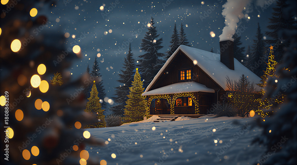 Fototapeta premium Golden Christmas Lights