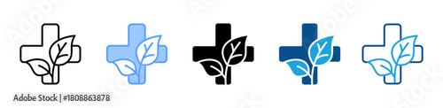 Healthcare Cross icon sheet multiple style collection
