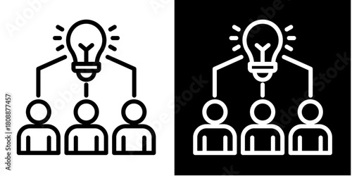 Brainstorming  Icon Set White Mix Style Collection