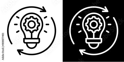 Idea Generation  Icon Set White Mix Style Collection